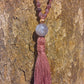Mala 108 perle di Rodonite, Unakite, Lepidolite, Pietra Guru Ametista, rame
