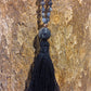 Mala 108 perle di Cordierite, Onice, Labradorite, Pietra Guru Lepidolite, rame