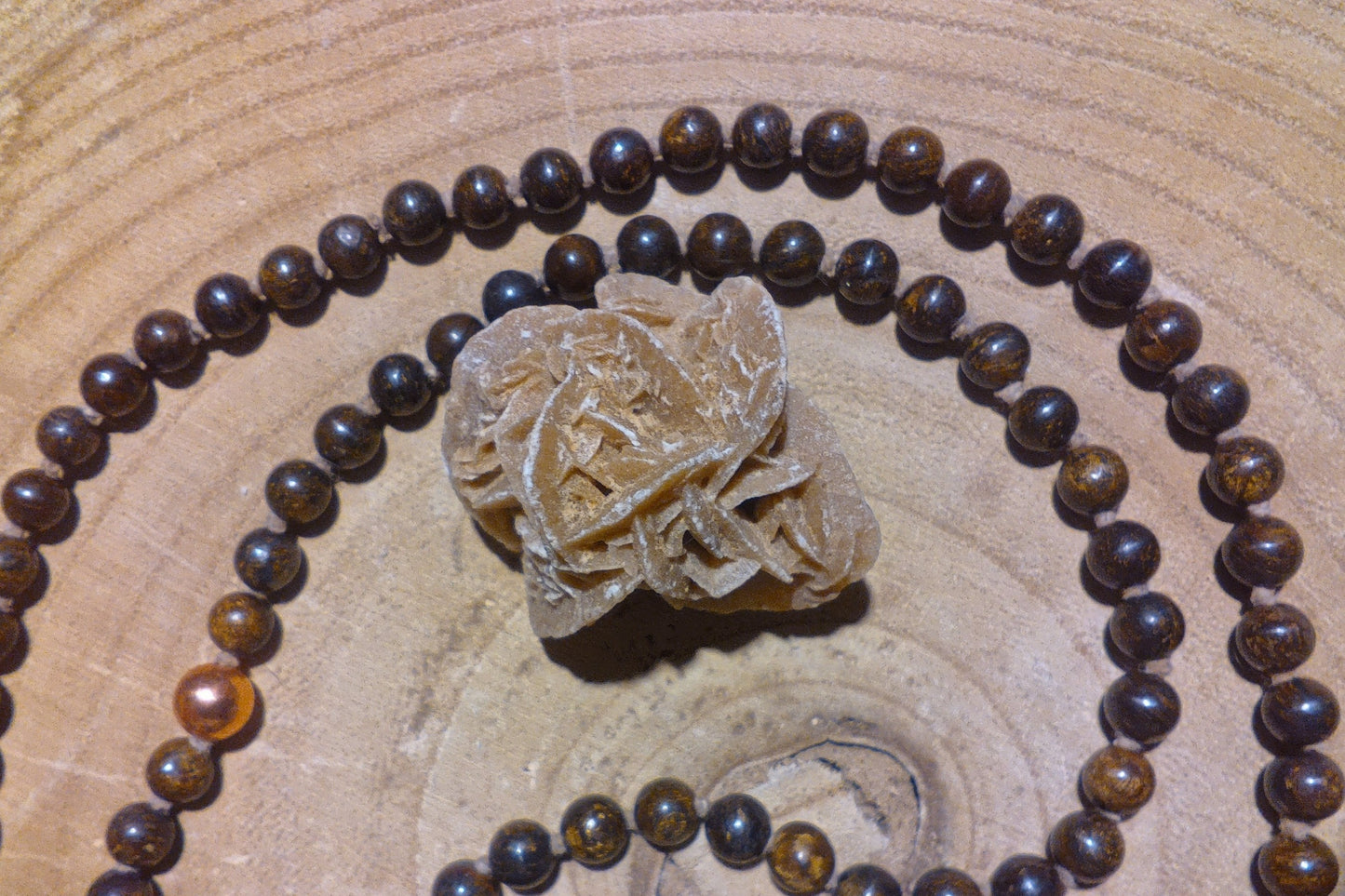 Mala in Bronzite, pietra guru in Bronzite, rame