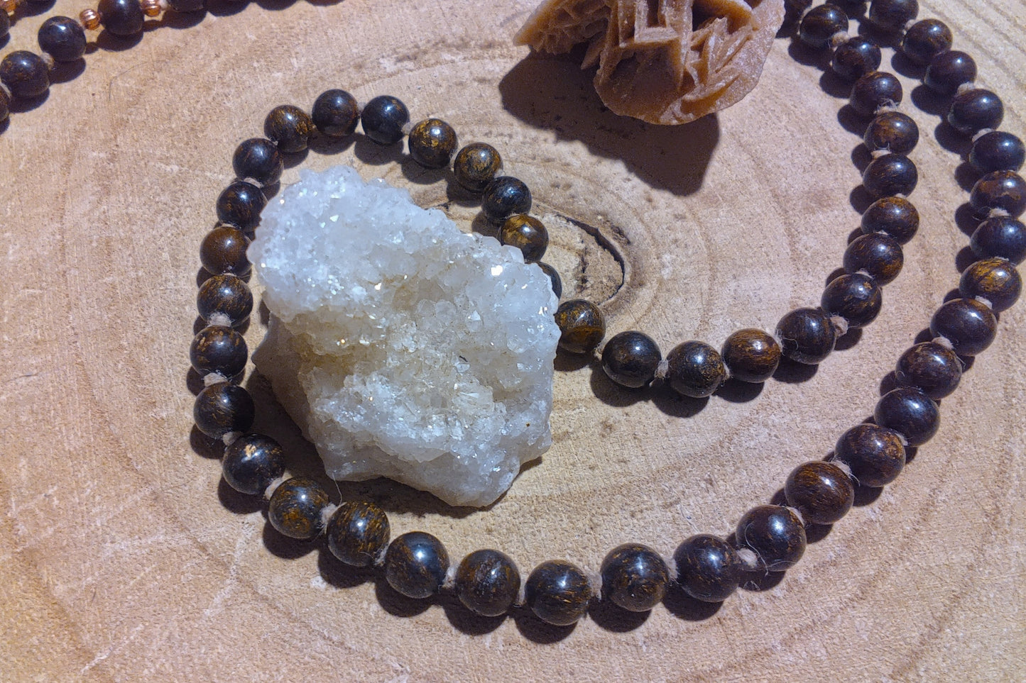 Mala in Bronzite, pietra guru in Bronzite, rame