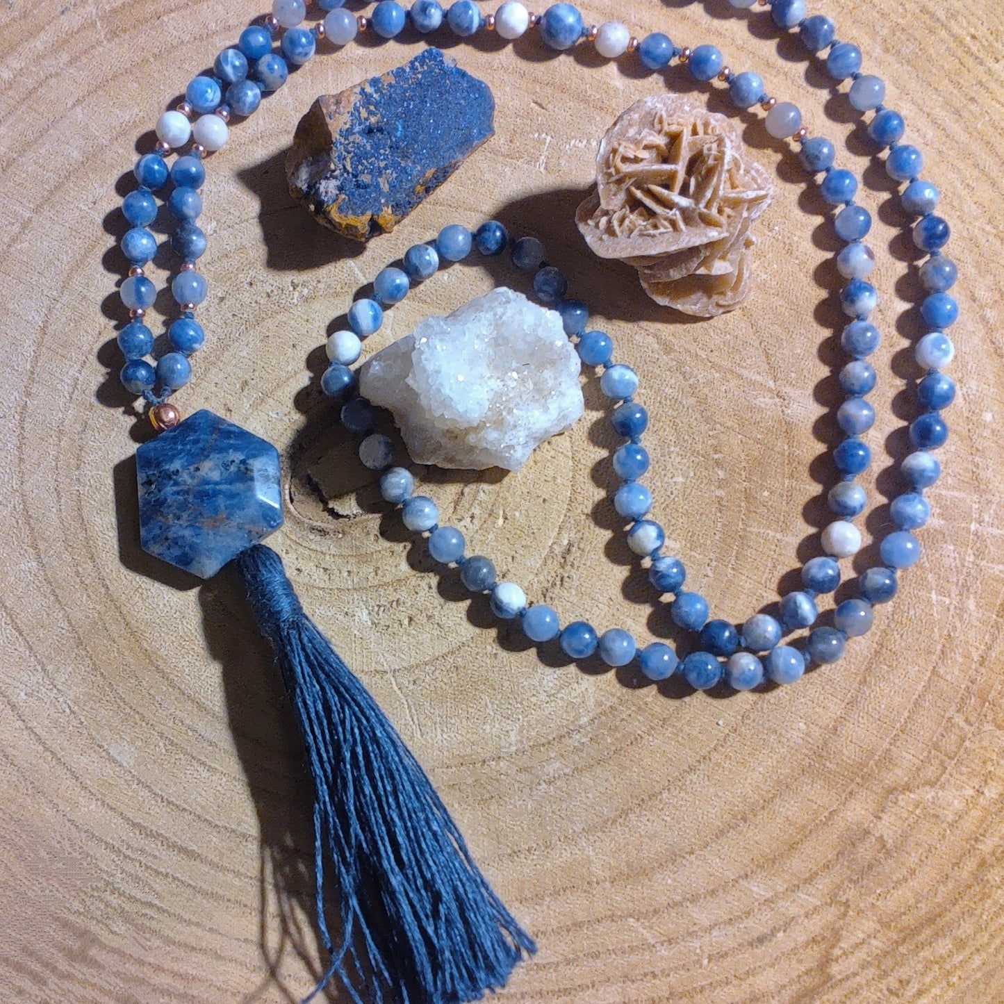 Mala in Sodalite, Pietra Guru Sodalite, Rame