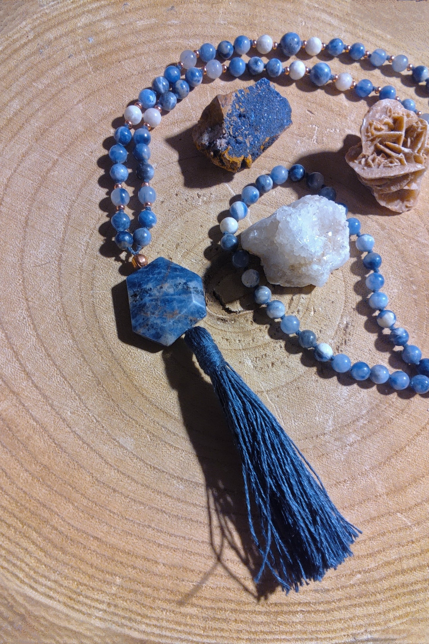 Mala in Sodalite, Pietra Guru Sodalite, Rame