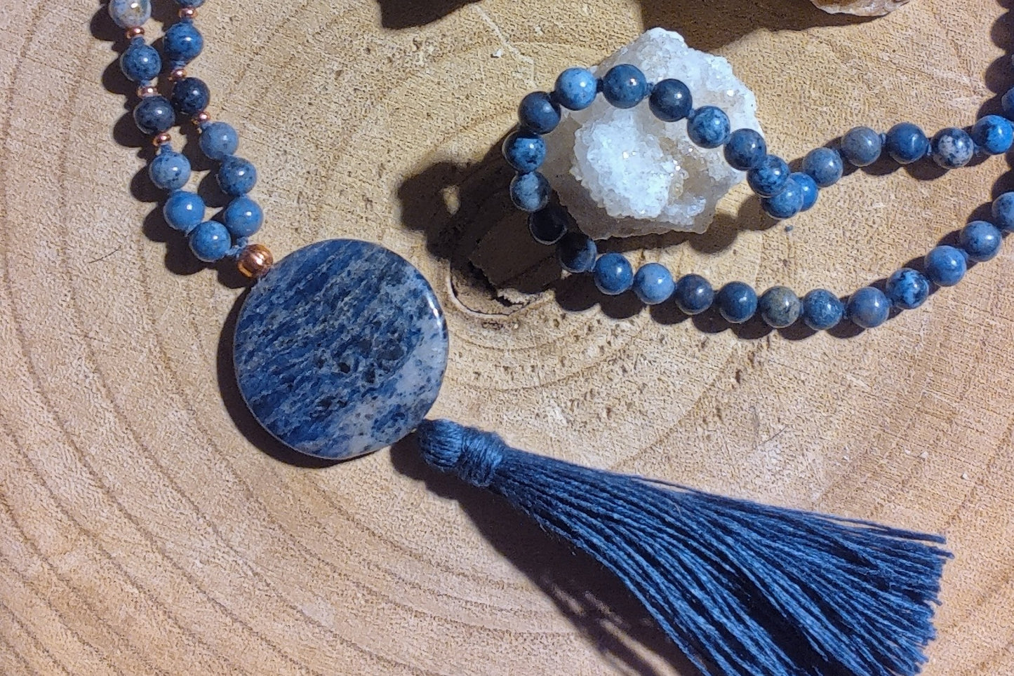 Mala in Dumortierite, Pietra Guru Sodalite, Rame
