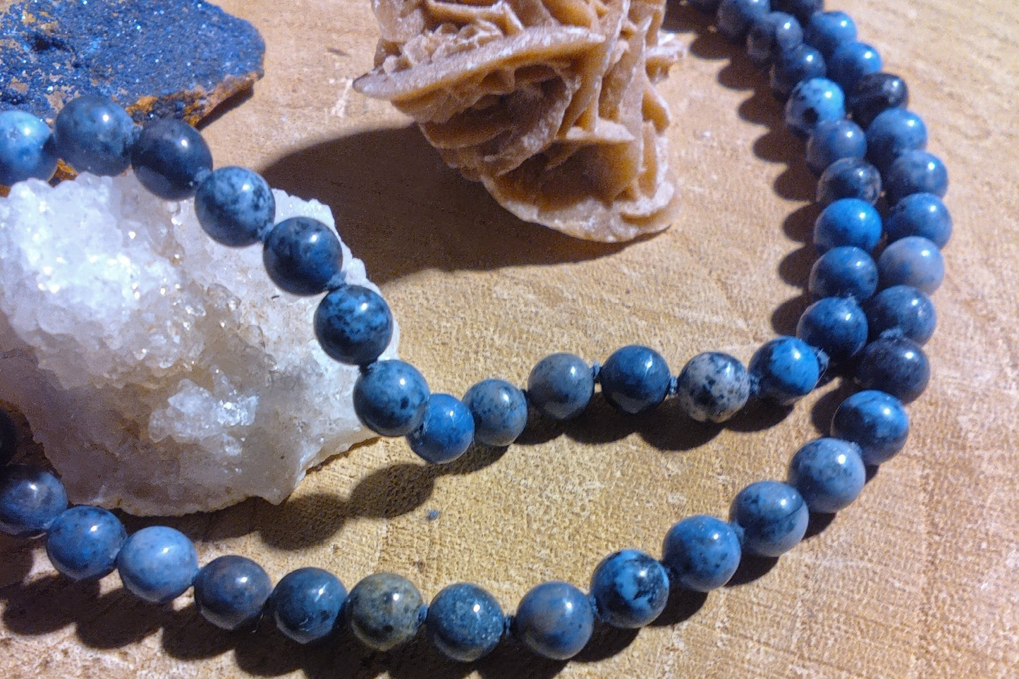Mala in Dumortierite, Pietra Guru Sodalite, Rame