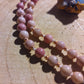 Mala in Rodonite, Pietra Guru Quarzo rosa, Rame