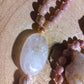Mala in Rodonite, Pietra Guru Quarzo rosa, Rame