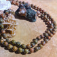 Mala 108 perle in Unakite, Rodonite, Pietra Guru Zebradorite e Rame