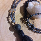 Mala 108 perle di Cordierite, Onice, Labradorite, Pietra Guru Lepidolite, rame