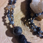 Mala 108 perle di Cordierite, Onice, Labradorite, Pietra Guru Lepidolite, rame