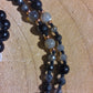 Mala 108 perle di Cordierite, Onice, Labradorite, Pietra Guru Lepidolite, rame