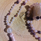 Mala con pietre naturali di Granato almandino, Pietra Guru Quarzo rosa, Rame