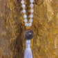 Mala da meditazione in Ametista lavanda, ametista, 108 perle, Perla Guru in ametista