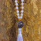 Mala da meditazione in Ametista lavanda, ametista, 108 perle, Perla Guru in ametista