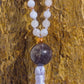 Mala da meditazione in Ametista lavanda, ametista, 108 perle, Perla Guru in ametista