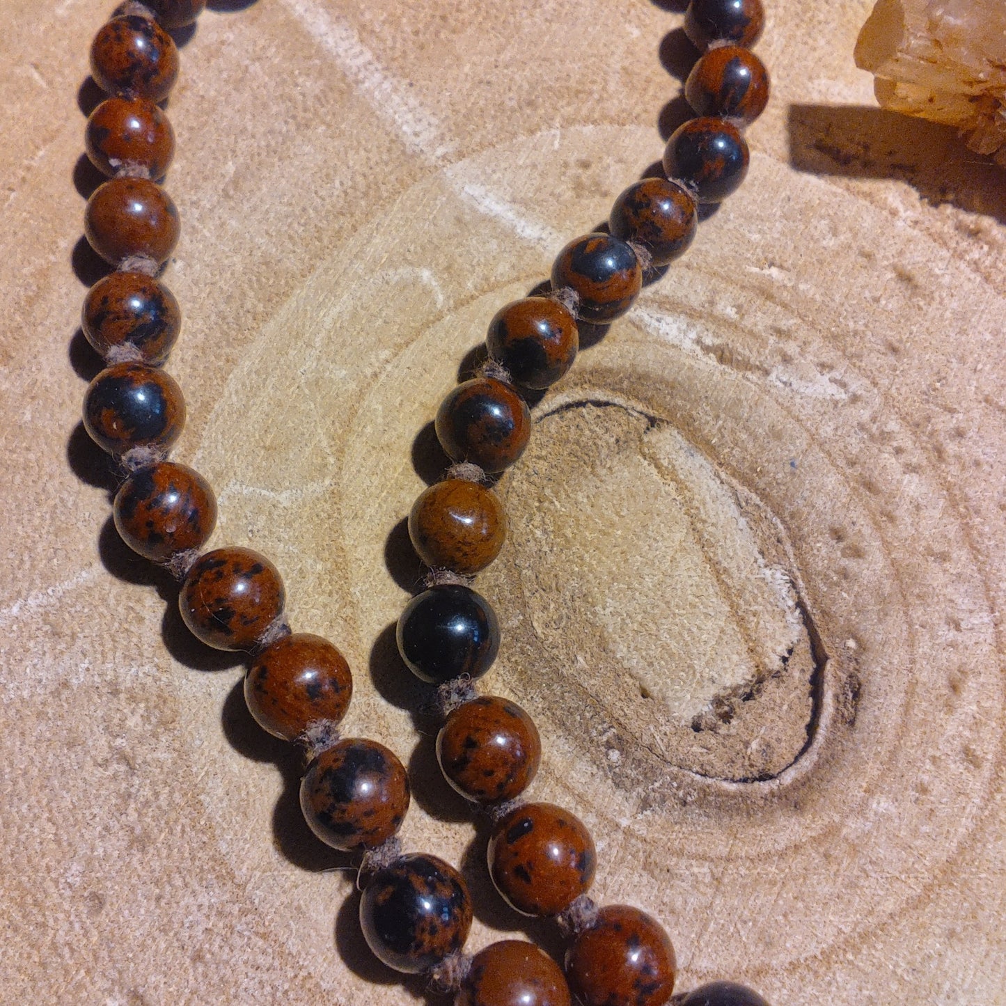 Mala in Ossidiana mogano, Pietra Guru Ossidiana Mogano, Rame