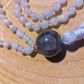 Mala da meditazione in Ametista lavanda, ametista, 108 perle, Perla Guru in ametista