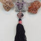 Mala 108 perle di Rodonite pizzo e Ematite, Pietra Guru Rodonite pizzo, Argento 925