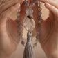 Mala da meditazione in Quarzo Ametistino con Goethite, Ametista Lavanda e Quarzo Ferroso – 108 perle