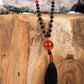 la madregea mala collana fatta a mano da meditazione con 108 perle di agata rossa e onice, pietra guru agata rossa, rame