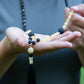 Mala da meditazione in Calcite gialla e Pietra Lavica con Olio Essenziale – 108 perle