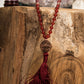 mala in agata rossa e rame fatta a mano da meditazione
