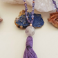 Mala collana 108 perle di Ametista e Lapislazzuli, Pietra Guru Ametista, Rame