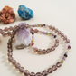 Mala da meditazione 108 Quarzo Fumè, Tormalina vari colori, pietra guru Quarzo Fumé , rame