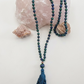 Mala collana da meditazione in Azzurrite, Rame