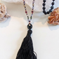 Mala 108 perle Tormalina naturale vari colori e Onice, Pietra Guru Onice, Rame