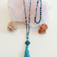 Mala collana 108 perle di Ametista e Apatite, Pietra Guru Apatite, Rame