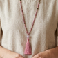 Mala 108 perle di Rodonite, Unakite, Lepidolite, Pietra Guru Ametista, rame