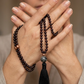 Mala da meditazione 108 perle Onice, pietra guru Quarzo Tormalinato, rame