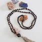 Mala da meditazione in Ossidiana dorata, Pietra Guru Ossidiana dorata, Rame