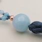 Mala in Dumortierite, Acquamarina, Pietra Guru Acquamarina, Rame