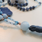 Mala in Dumortierite, Acquamarina, Pietra Guru Acquamarina, Rame