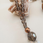 Mala da meditazione 108 perle Quarzo Fumè, pietra guru Quarzo Fumè, rame