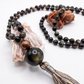 Mala da meditazione in Ossidiana dorata, Pietra Guru Ossidiana dorata, Rame