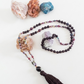 Mala 108 perle Tormalina naturale vari colori e Onice, Pietra Guru Onice, Rame