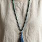 Mala collana da meditazione in Azzurrite, Rame