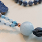 Mala in Dumortierite, Acquamarina, Pietra Guru Acquamarina, Rame