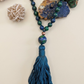 Mala collana da meditazione in Azzurrite, Rame