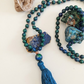 Mala collana da meditazione in Azzurrite, Rame