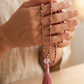 Mala 108 perle di Rodonite, Unakite, Lepidolite, Pietra Guru Ametista, rame