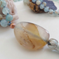 Mala 108 perle Calcite blu, pietra guru Agata, rame