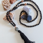 Mala da meditazione 108 perle Onice, pietra guru Quarzo Tormalinato, rame