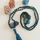 Mala collana da meditazione in Azzurrite, Rame