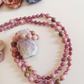 Mala 108 perle di Rodonite, Unakite, Lepidolite, Pietra Guru Ametista, rame