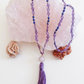 Mala collana 108 perle di Ametista e Lapislazzuli, Pietra Guru Ametista, Rame