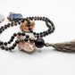 Mala da meditazione in Ossidiana dorata, Pietra Guru Ossidiana dorata, Rame