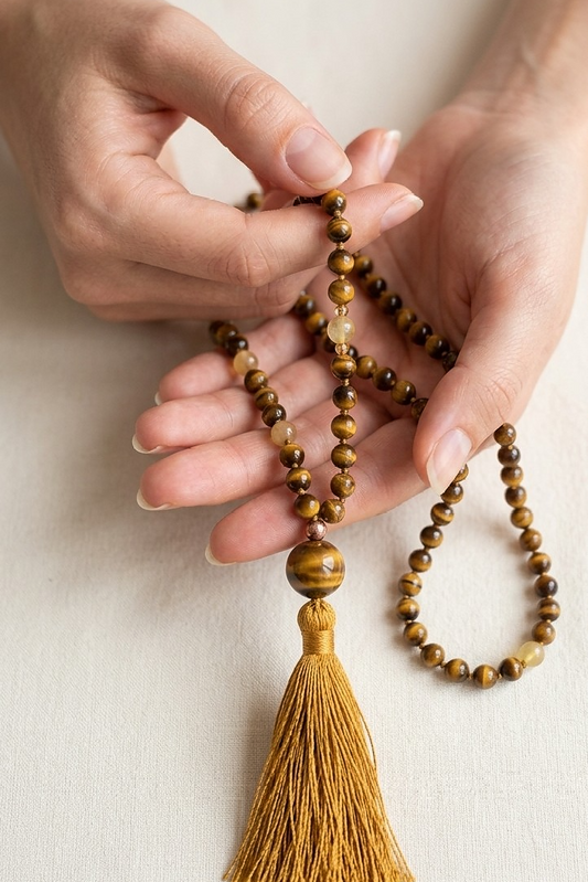 Mala con pietre naturali di Occhio di tigre